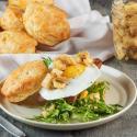 Applewood Smoked Chicken Sausage and Egg on Cheddar Biscuits CMS