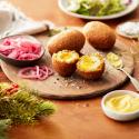 Scotch Eggs with Curry Mayonnaise and Salad CMS